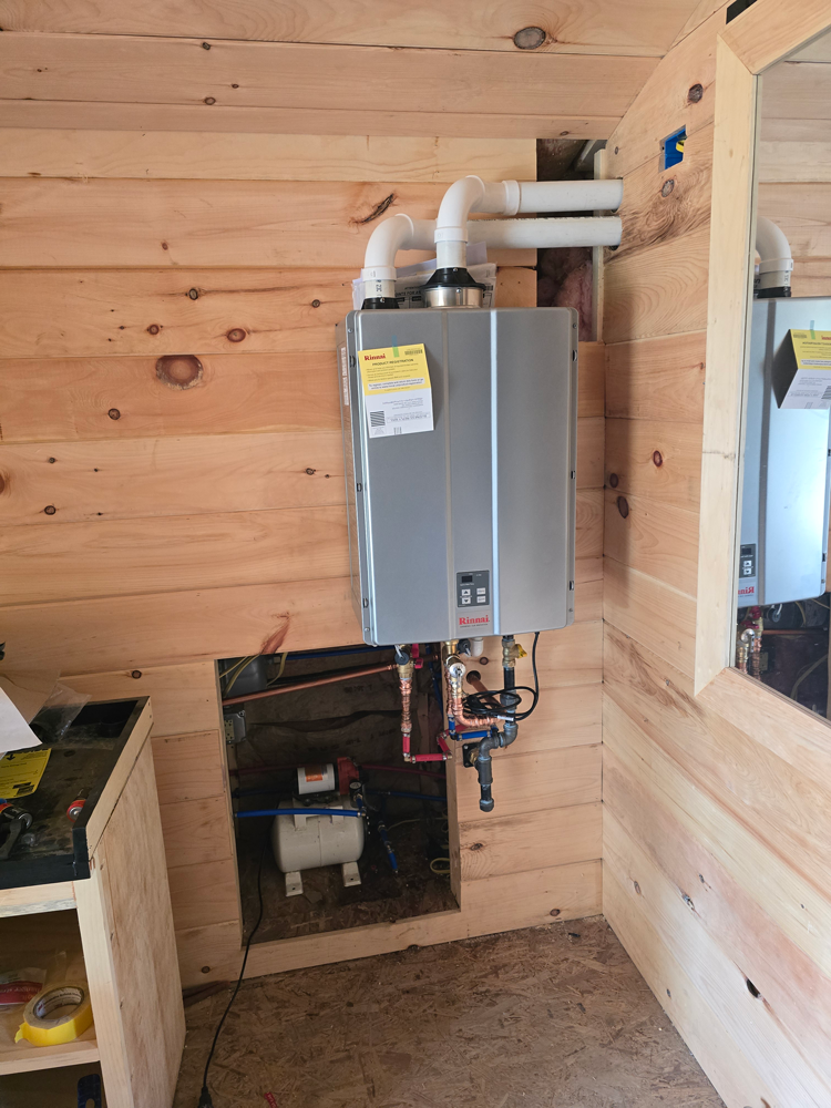 Tankless hot water installation